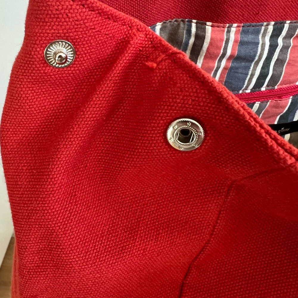 Chic Red 100% Cotton Tote Bag - Picture 8 of 9